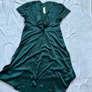 Baltic Born Olive Green Satin Dress
